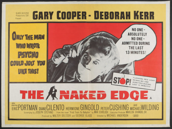 The Naked Edge 1961 UK Quad Poster Gary Cooper Deborah Kerr Peter