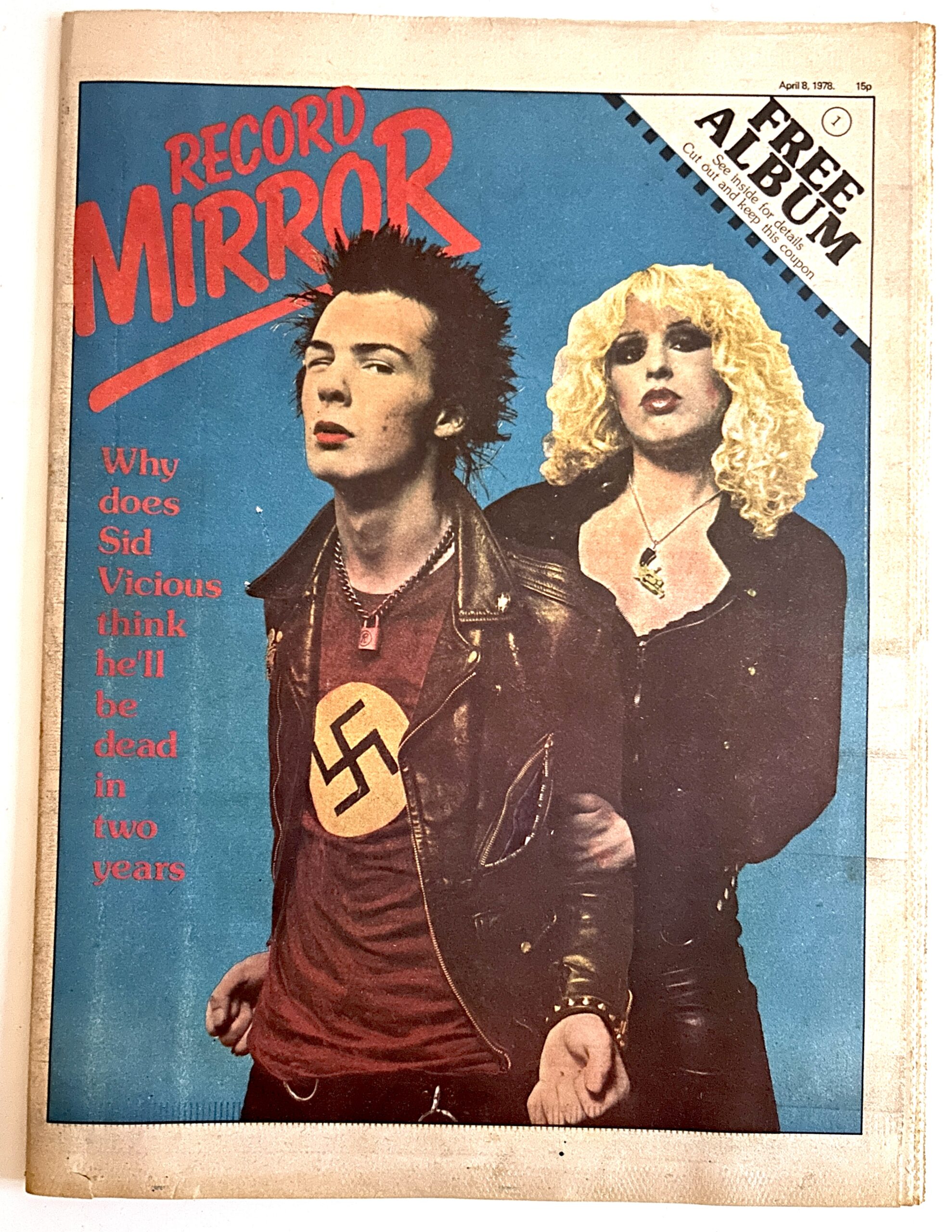 Record Mirror 1978 Sid Vicious Sex Pistols cover : Pleasures of Past Times