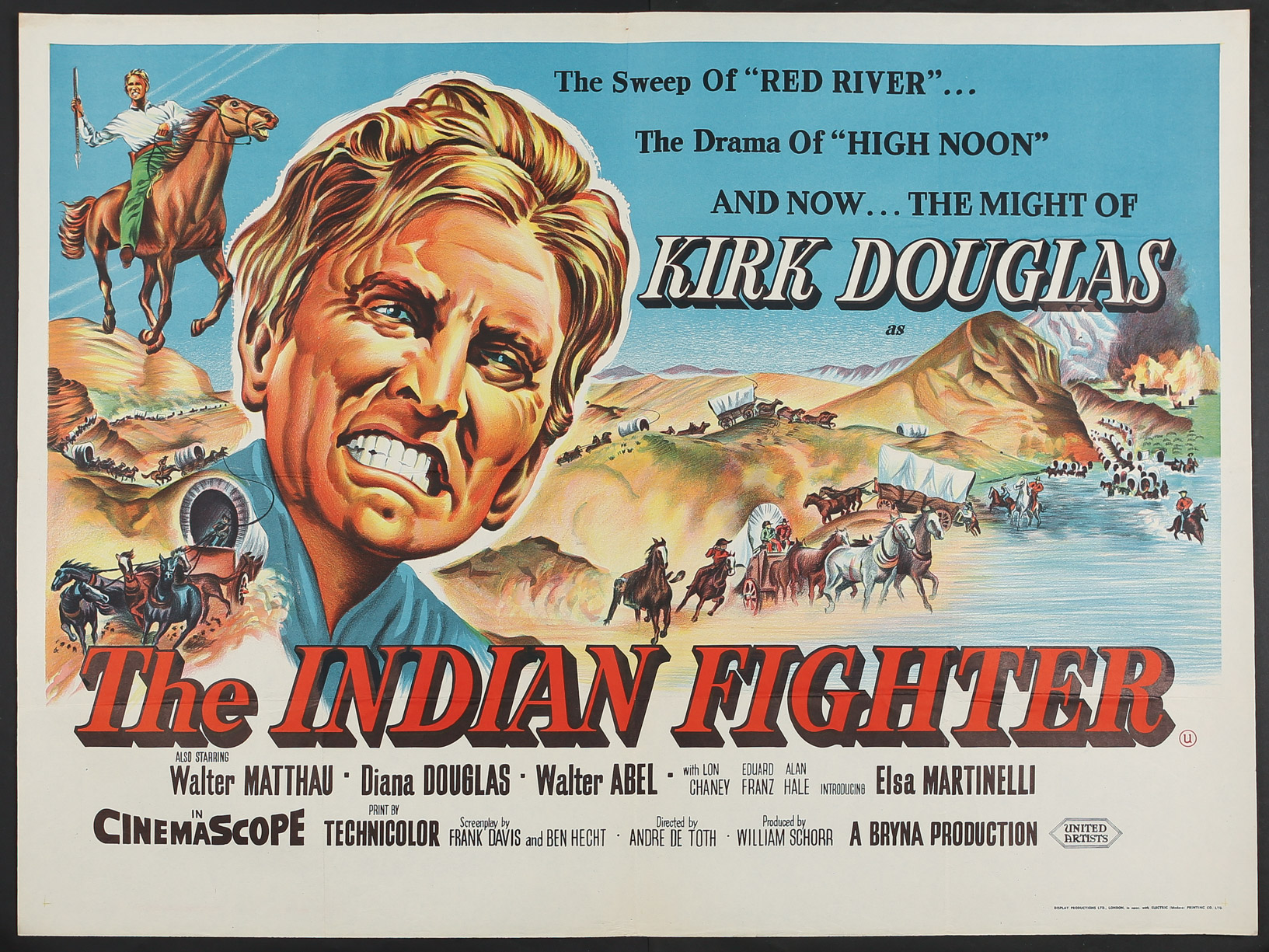 Kirk Douglas “The Indian Fighter”, Original Quad film poster (1955) : Pleasures of ...