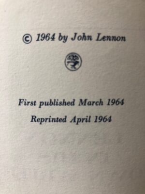 John Lennon 1964 Autographed In His Own Write Book Pleasures Of Past Times