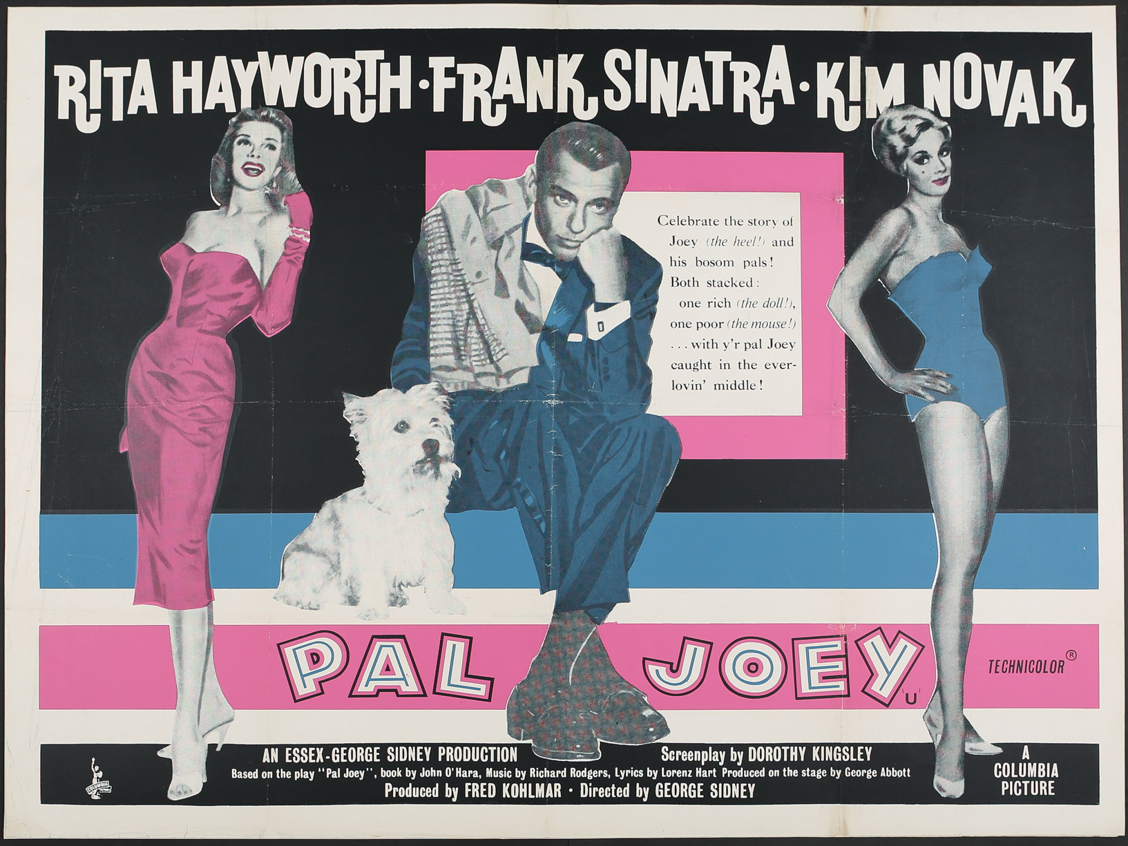 Pal Joey 1957 Original Uk Quad Poster Starring Frank Sinatra Rita Hayworth Kim Novak Pleasures Of Past Times