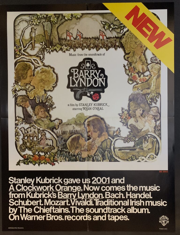 Stanley Kubrick Barry Lyndon Soundtrack poster 1975 Warner Bros ...