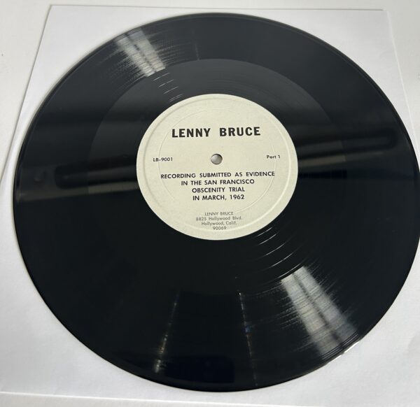 Lenny Bruce 1964 10" 331/3 RPM record - self pressed: Recording Submitted As Evidence In The San Francisco Obscenity Trial In March, 1962
