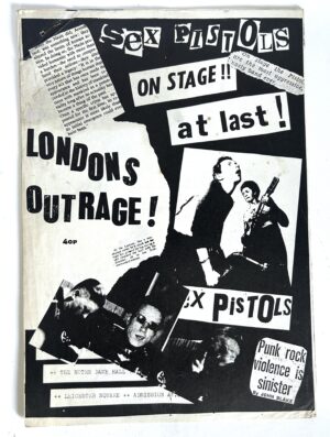 London’s Outrage - Jon Savage 1976 Punkzine - Sex Pistols, Damned