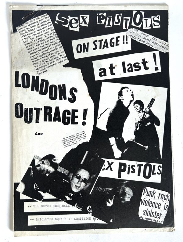 London’s Outrage - Jon Savage 1976 Punkzine - Sex Pistols, Damned